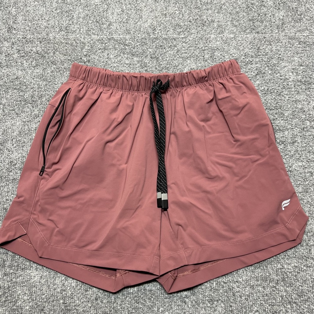 Fabletics Shorts Mens Small Pink Microfiber Running 4.5 Inseam Zip Pockets